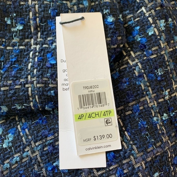 Calvin Klein NWT Tweed Open Blazer Blue Size 4P - Picture 12 of 15